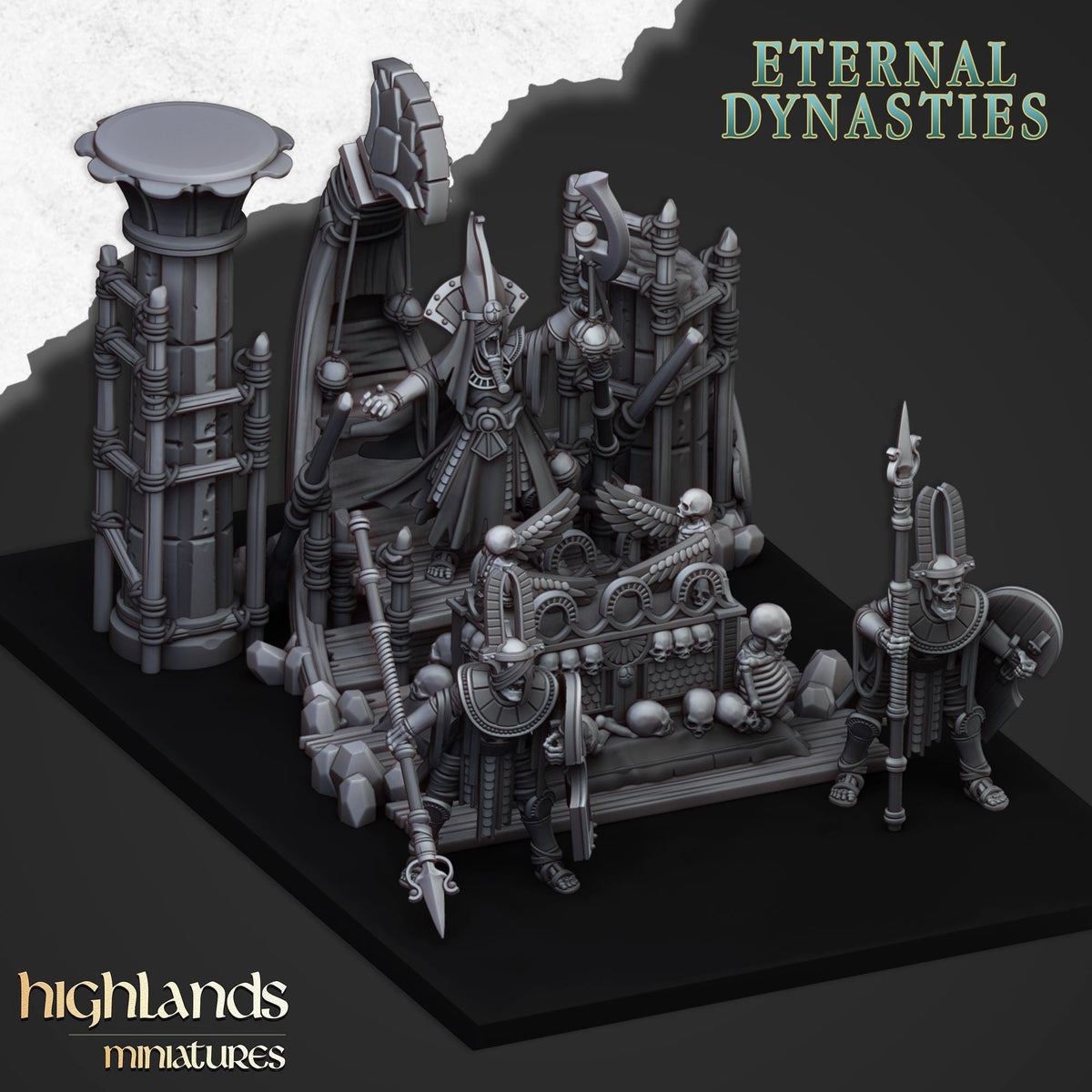 Pharaoh Funeral Ship | Eternal Dynasties | Highland Miniatures | 32mm Scale Resin Tabletop RPG Figures for Roleplaying and Wargaming