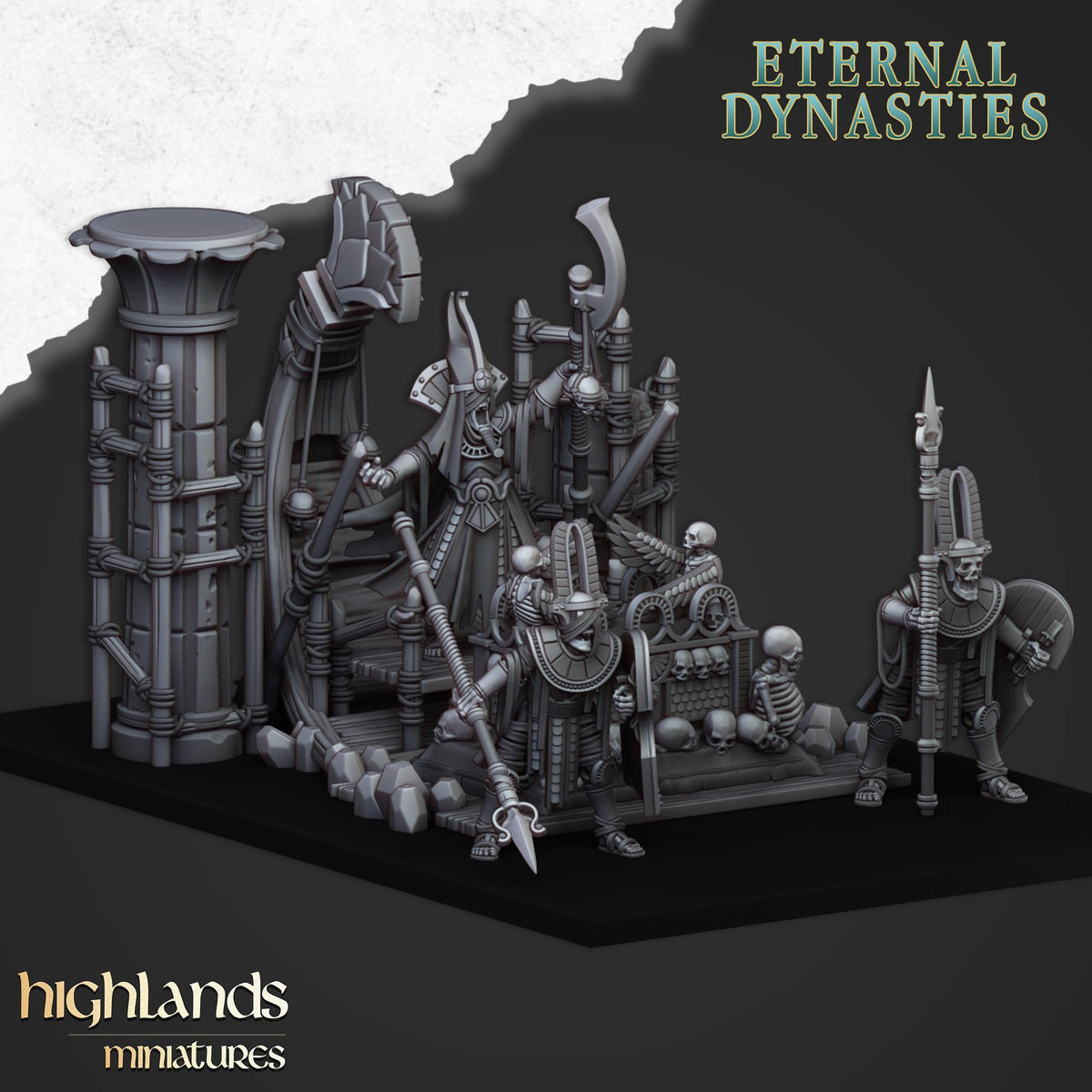 Pharaoh Funeral Ship | Eternal Dynasties | Highland Miniatures | 32mm Scale Resin Tabletop RPG Figures for Roleplaying and Wargaming