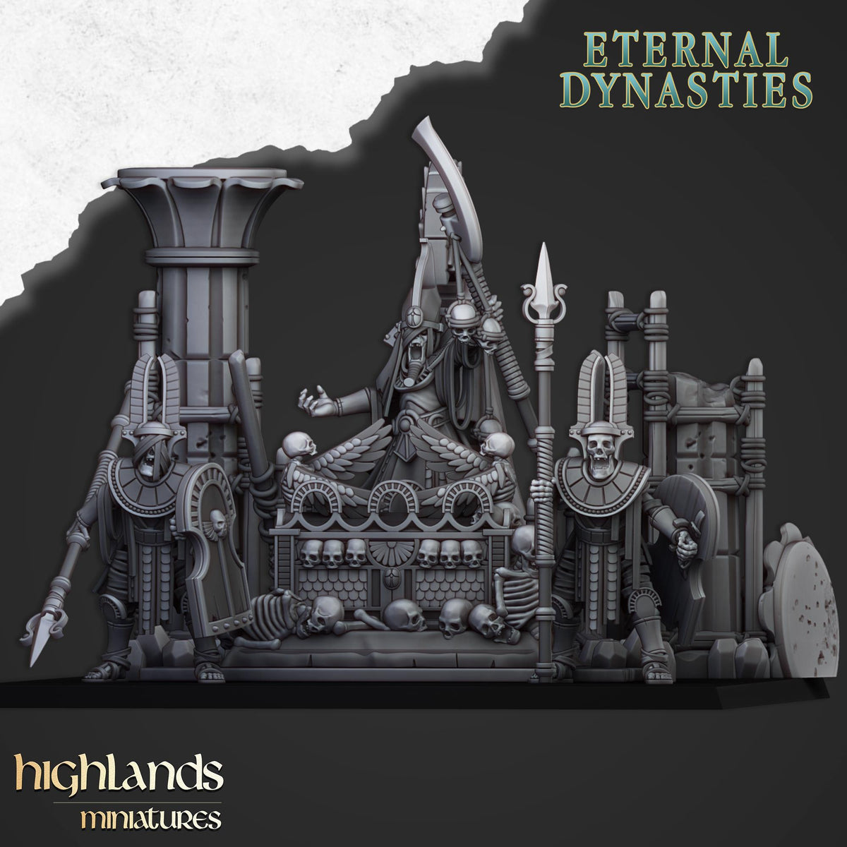 Pharaoh Funeral Ship | Eternal Dynasties | Highland Miniatures | 32mm Scale Resin Tabletop RPG Figures for Roleplaying and Wargaming