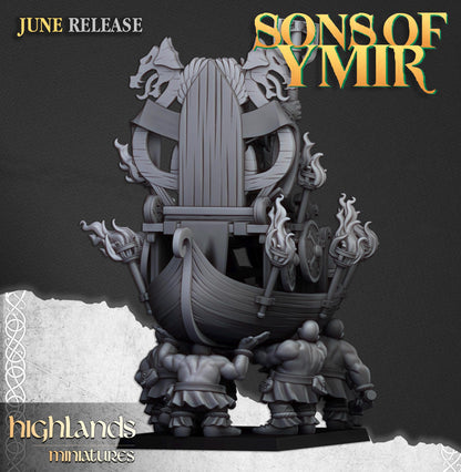 Dwarf King On Throne | Sons of Ymir | Highland Miniatures | 32mm Scale Resin Tabletop RPG Figures for Roleplaying and Wargaming
