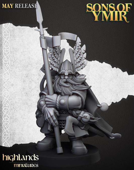 Dwarf Mountain Lord | Sons of Ymir | Highland Miniatures | 32mm Scale Resin Tabletop RPG Figures for Roleplaying and Wargaming