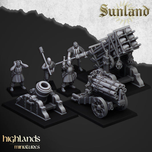 Sunland Artillery | Sunland | Highland Miniatures | 32mm Scale Resin Tabletop RPG Figures for Roleplaying and Wargaming