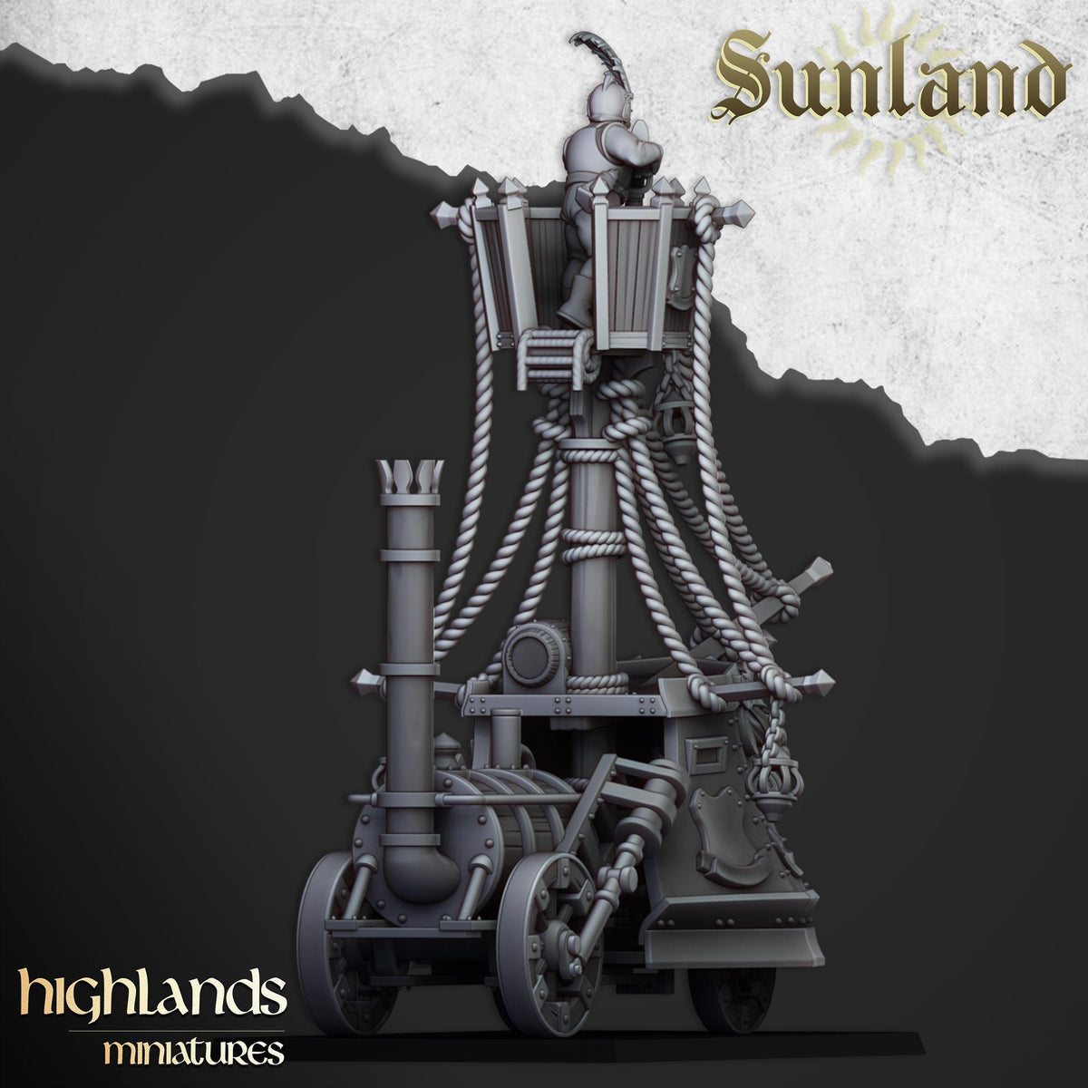 Sunland Ironclad Landship | Sunland | Highland Miniatures | 32mm Scale Resin Tabletop RPG Figures for Roleplaying and Wargaming
