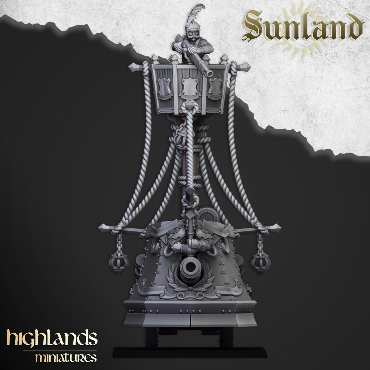 Sunland Ironclad Landship | Sunland | Highland Miniatures | 32mm Scale Resin Tabletop RPG Figures for Roleplaying and Wargaming