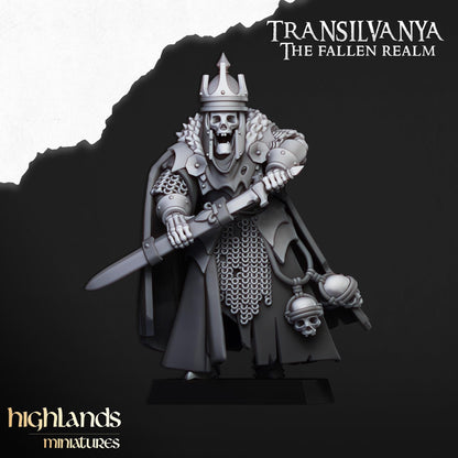 Skeletal Lord | Transilvanya The Fallen Realm | Highland Miniatures | 32mm Scale Resin Tabletop RPG Figures for Roleplaying and Wargaming
