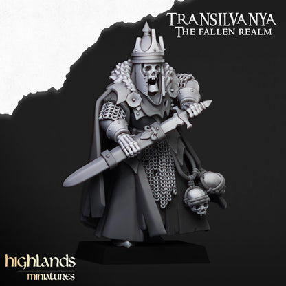 Skeletal Lord | Transilvanya The Fallen Realm | Highland Miniatures | 32mm Scale Resin Tabletop RPG Figures for Roleplaying and Wargaming