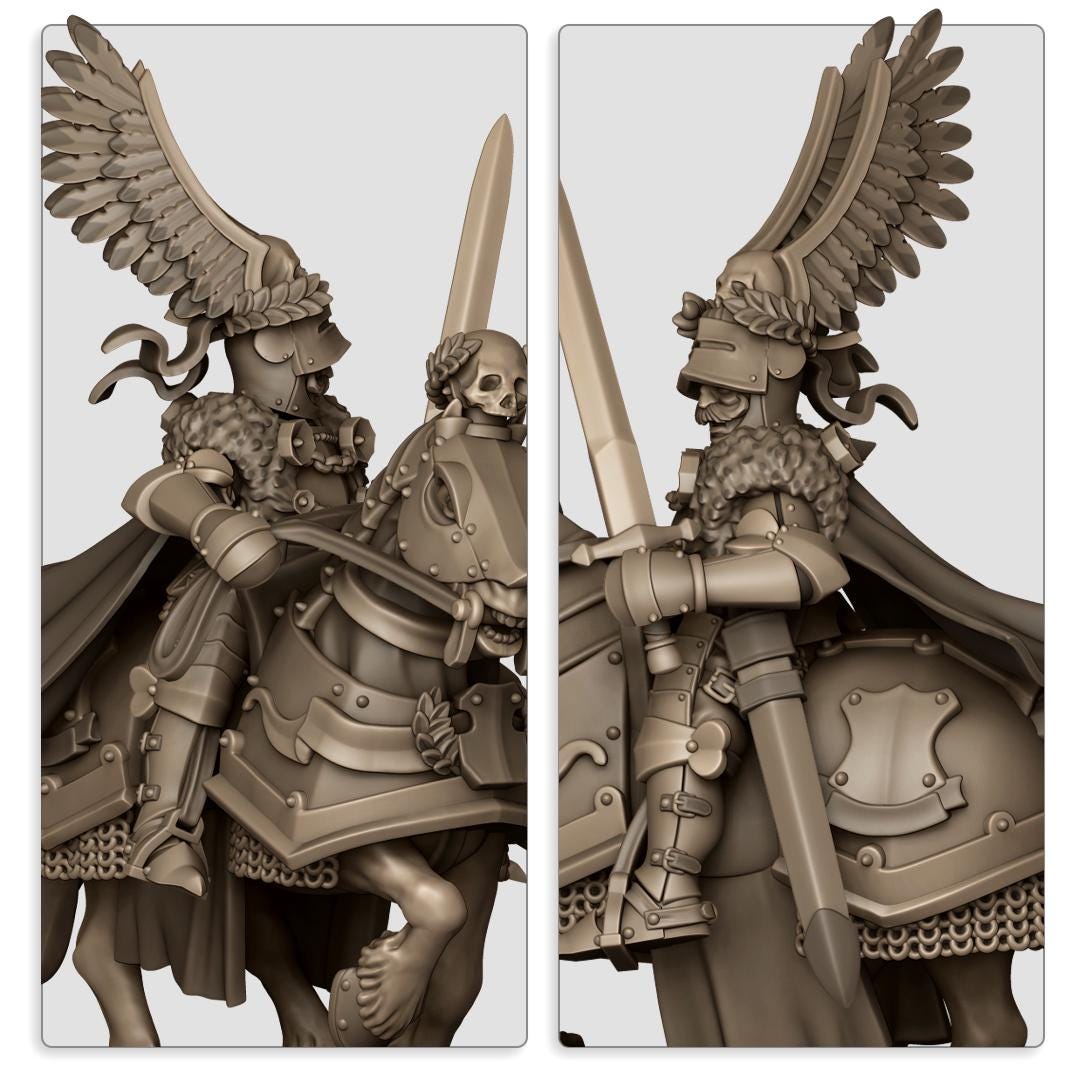 Sunland General on Horse | Sunland | Highland Miniatures | 32mm Scale Resin Tabletop RPG Figures for Roleplaying and Wargaming