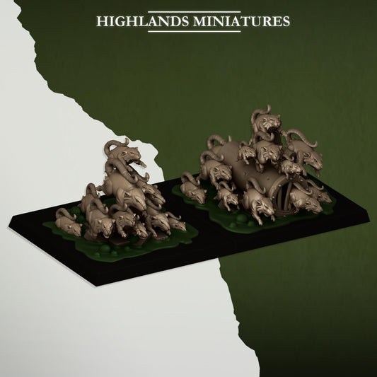 Rat Swarm | Vermin Reinforces | Highland Miniatures | 32mm Scale Resin TTRPG Figures for Roleplaying and Wargaming