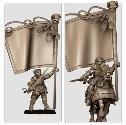 Sunland Battle Standard Bearer | Sunland | Highland Miniatures | 32mm Scale Resin Tabletop RPG Figures for Roleplaying and Wargaming