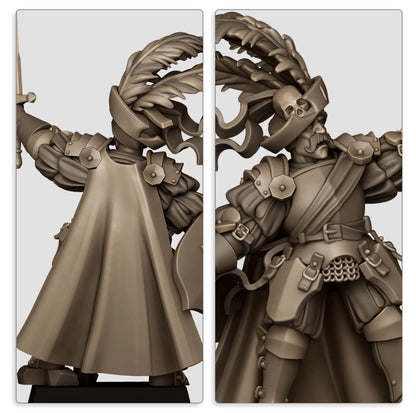Sunland General on Foot | Sunland | Highland Miniatures | 32mm Scale Resin Tabletop RPG Figures for Roleplaying and Wargaming