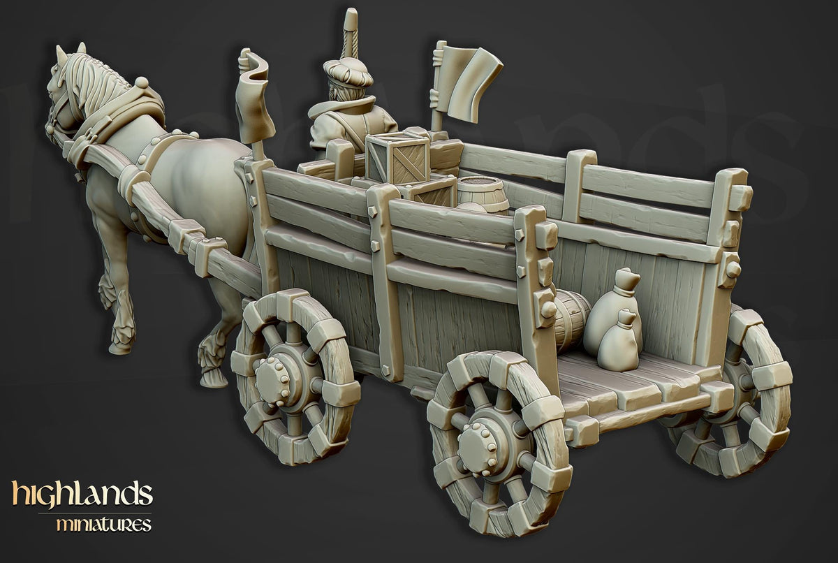 The Gold Wagon | Highland Miniatures | 32mm Scale Resin Tabletop RPG Figures for Roleplaying and Wargaming