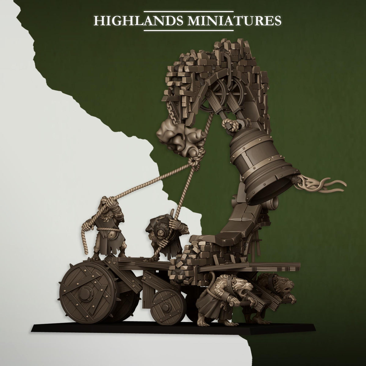 Moving Sewer with Bell and Censer | Vermin Reinforces | Highland Miniatures | 32mm Scale Resin TTRPG Figures for Roleplaying and Wargaming
