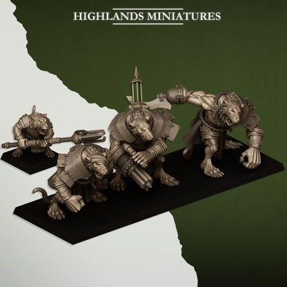 Ratgors and Ratgor Master | Vermin Reinforces | Highland Miniatures | 32mm Scale Resin TTRPG Figures for Roleplaying and Wargaming