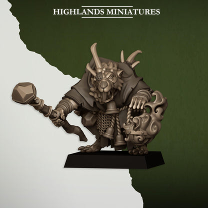 Vermin Pastor | Vermin Reinforces | Highland Miniatures | 32mm Scale Resin TTRPG Figures for Roleplaying and Wargaming