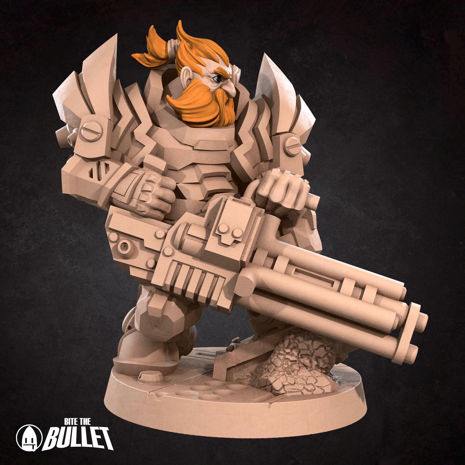 Space Dwarf Soldier | Bullet Galaxy | Bite The Bullet | 35mm Scale | Resin Printed Tabletop RPG Miniature Figures | DND | 5E