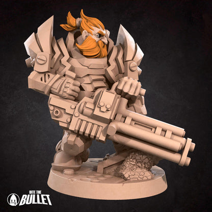 Space Dwarf Soldier | Bullet Galaxy | Bite The Bullet | 35mm Scale | Resin Printed Tabletop RPG Miniature Figures | DND | 5E