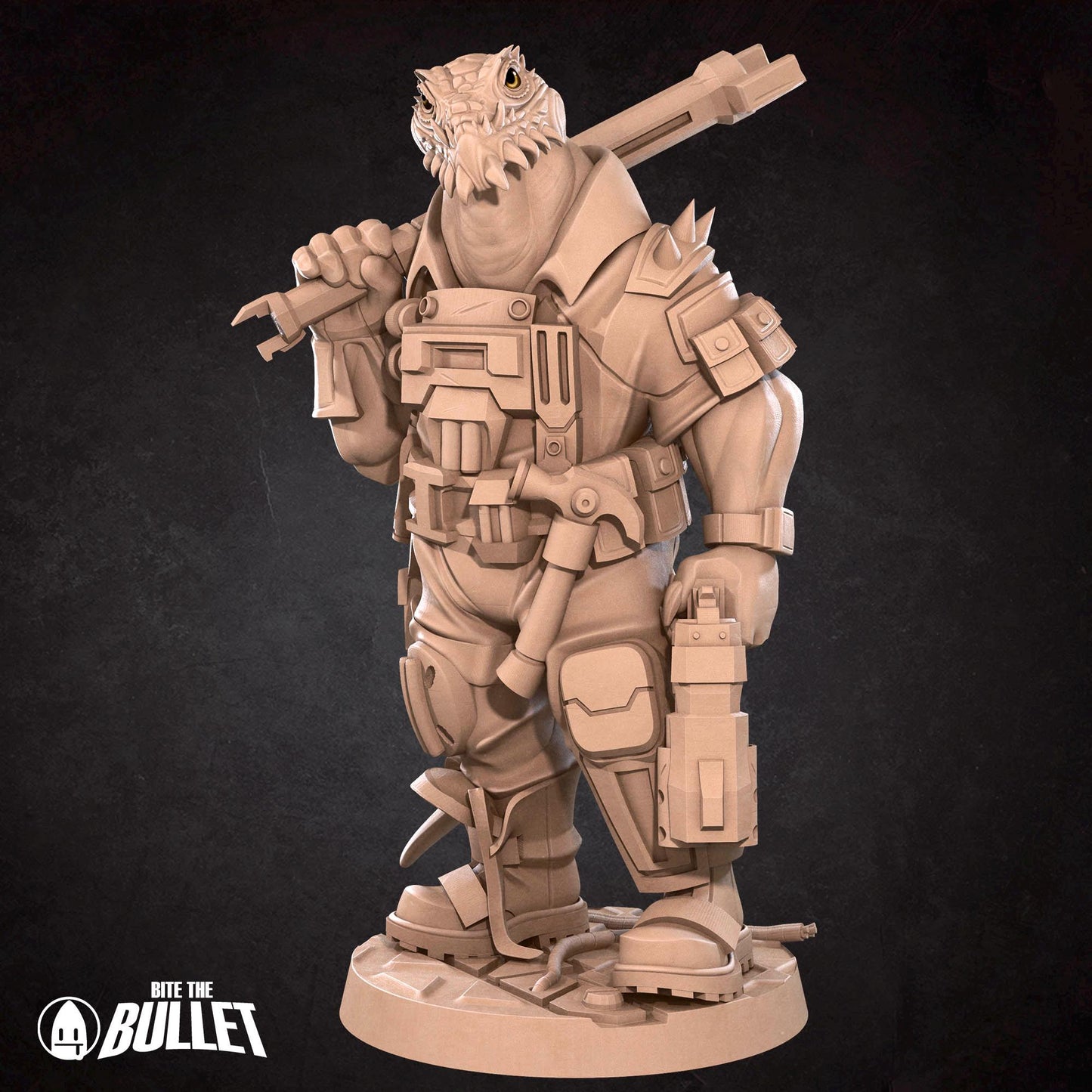 Space Lizard Mechanic | Bullet Galaxy | Bite The Bullet | 35mm Scale | Resin Printed Tabletop RPG Miniature Figures | DND | 5E