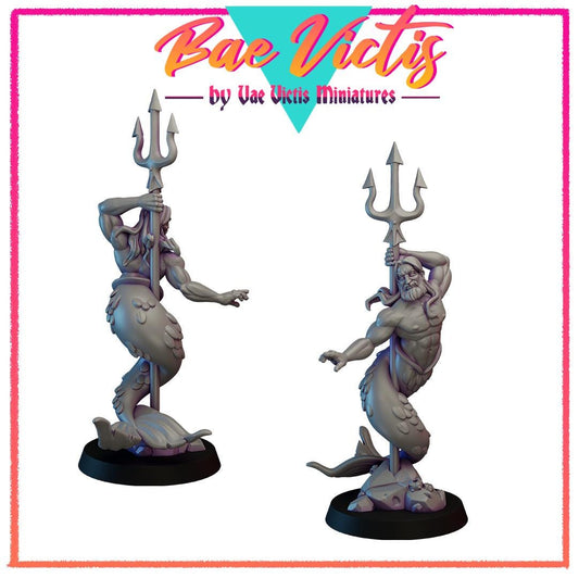 Merman | Bae Victis | Vae Victis Miniatures | 32mm and 75mm Scale Resin Printed Tabletop RPG Figures for Tabletop RPG's
