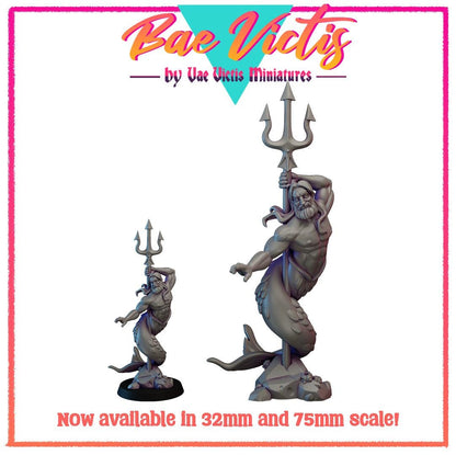 Merman | Bae Victis | Vae Victis Miniatures | 32mm and 75mm Scale Resin Printed Tabletop RPG Figures for Tabletop RPG's