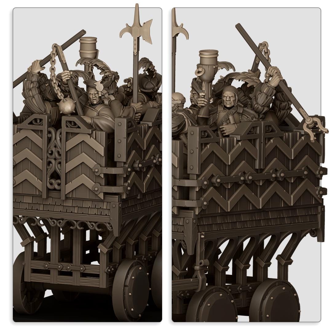 Sunland Armored Wagon | Sunland | Highland Miniatures | 32mm Scale Resin Tabletop RPG Figures for Roleplaying and Wargaming