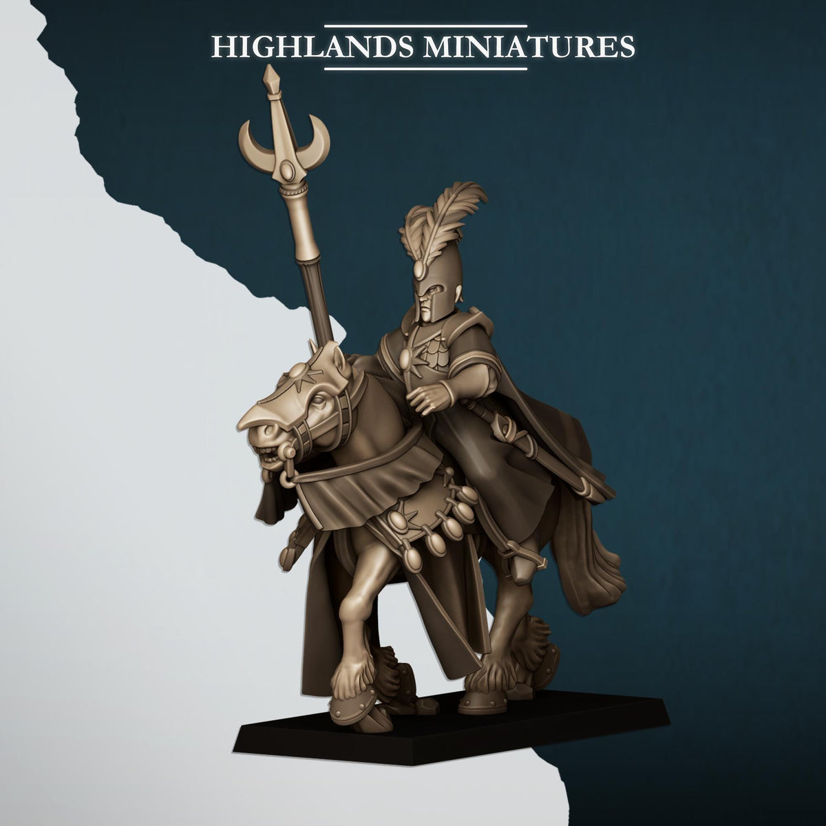 Mounted Aegean Elf Mage | Aegean Elves | Highland Miniatures | 32mm Scale Resin Tabletop RPG Figures for Roleplaying and Wargaming