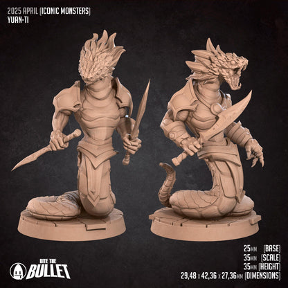 Yuan Ti | Iconic Monsters | Bite The Bullet | 35mm Scale | Resin Printed Tabletop RPG Miniature Figures | DND | 5E