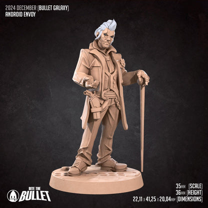 Android Envoy | Bullet Galaxy | Bite The Bullet | 35mm Scale | Resin Printed Tabletop RPG Miniature Figures | DND | 5E