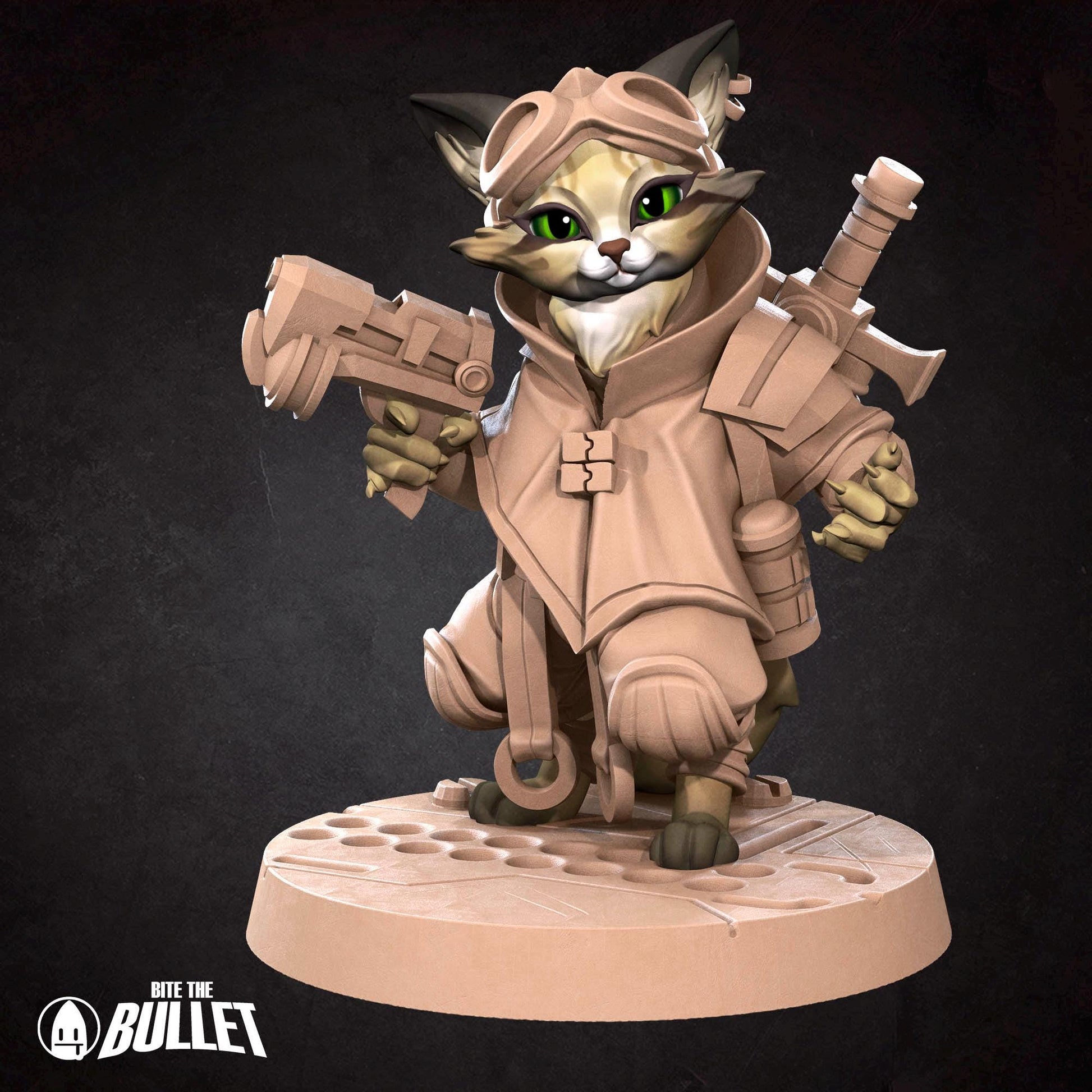 Space Catfolk Vanguard | Bullet Galaxy | Bite The Bullet | 35mm Scale | Resin Printed Tabletop RPG Miniature Figures | DND | 5E