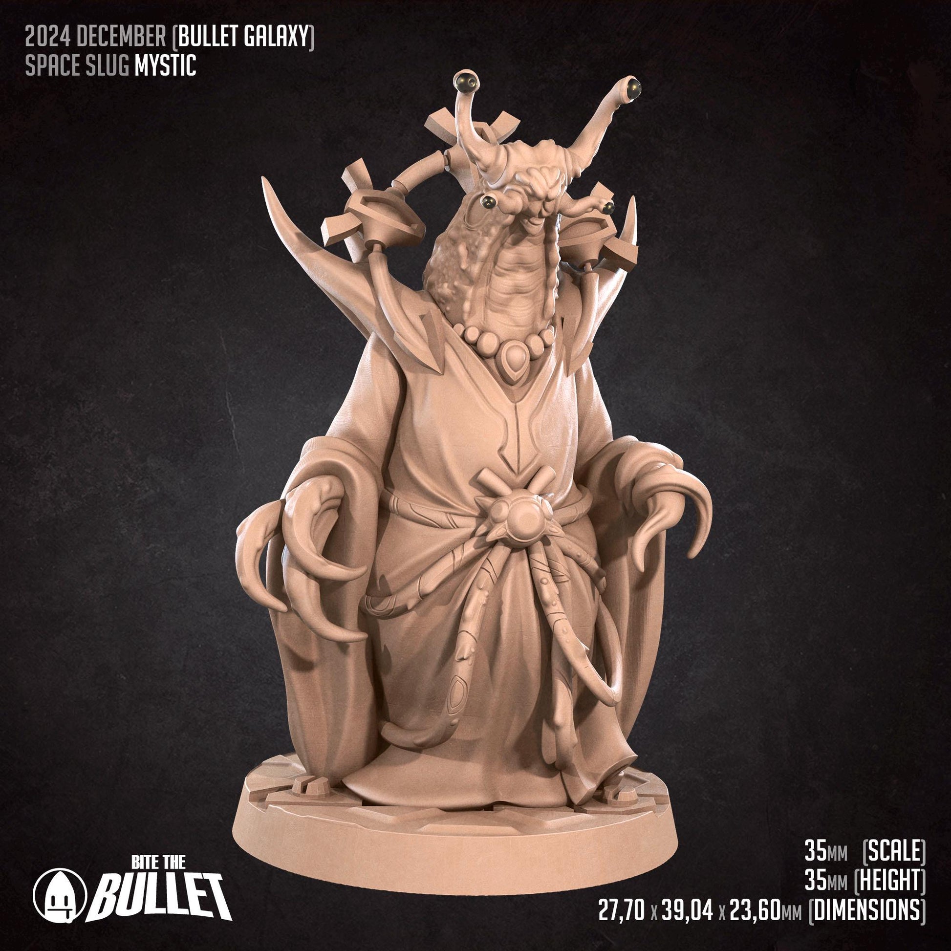 Space Slug Mystic | Bullet Galaxy | Bite The Bullet | 35mm Scale | Resin Printed Tabletop RPG Miniature Figures | DND | 5E