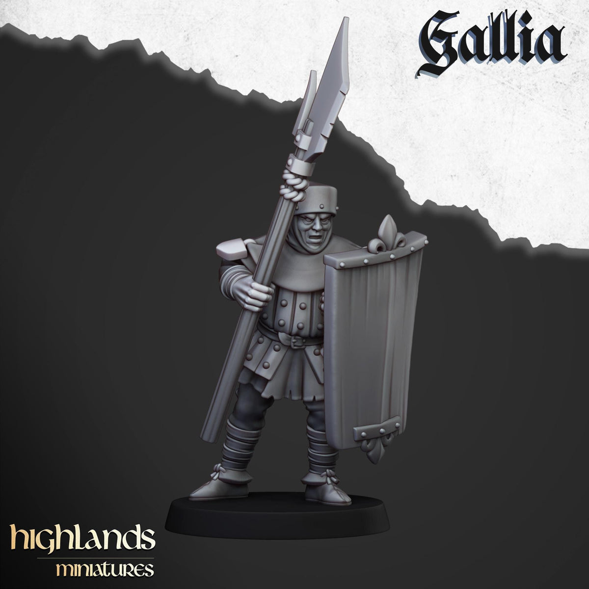 Gallia Men At Arms | Gallia | Highland Miniatures | 32mm Scale Resin Tabletop RPG Figures for Roleplaying and Wargaming