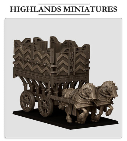 Sunland Armored Wagon | Sunland | Highland Miniatures | 32mm Scale Resin Tabletop RPG Figures for Roleplaying and Wargaming