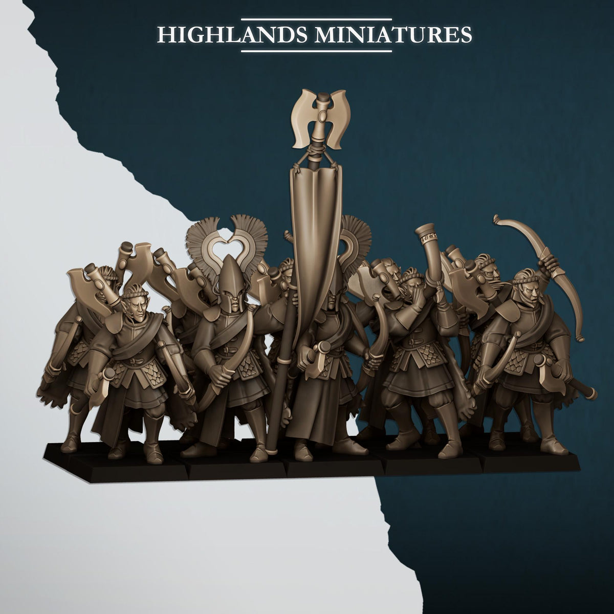 Nemean Lions With Bows | Nemean | Highland Miniatures | 32mm Scale Resin Tabletop RPG Figures for Roleplaying and Wargaming