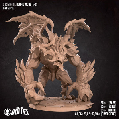 Gargoyle | Iconic Monsters | Bite The Bullet | 35mm Scale | Resin Printed Tabletop RPG Miniature Figures | DND | 5E