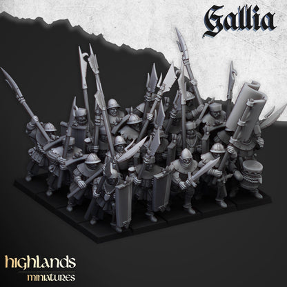 Gallia Men At Arms | Gallia | Highland Miniatures | 32mm Scale Resin Tabletop RPG Figures for Roleplaying and Wargaming