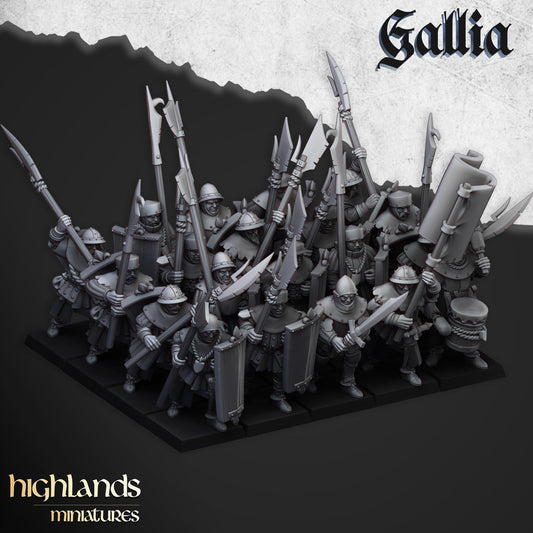 Gallia Men At Arms | Gallia | Highland Miniatures | 32mm Scale Resin Tabletop RPG Figures for Roleplaying and Wargaming