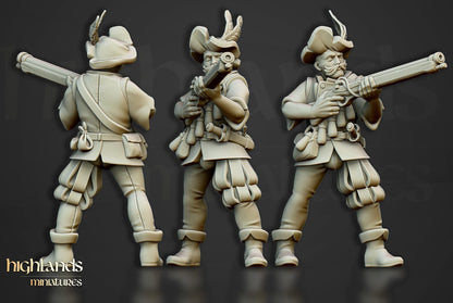 The Arquebusiers Unit | Sunland | Highland Miniatures | 32mm Scale Resin Tabletop RPG Figures for Roleplaying and Wargaming