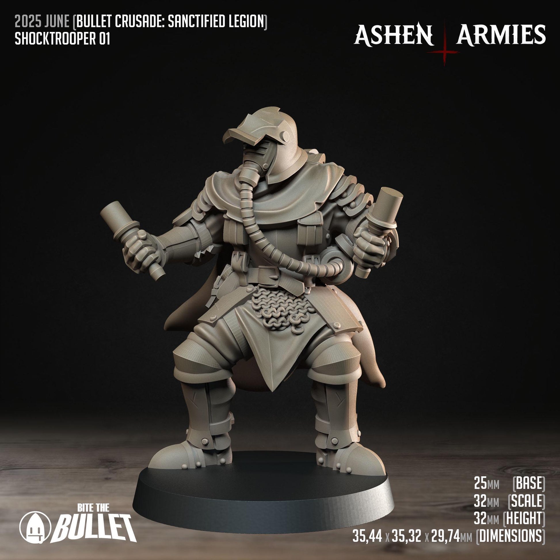 Shocktroopers | Bullet Crusade: Sanctified Legion | Bite The Bullet | 35mm Scale | Resin Printed Tabletop RPG Miniature Figures