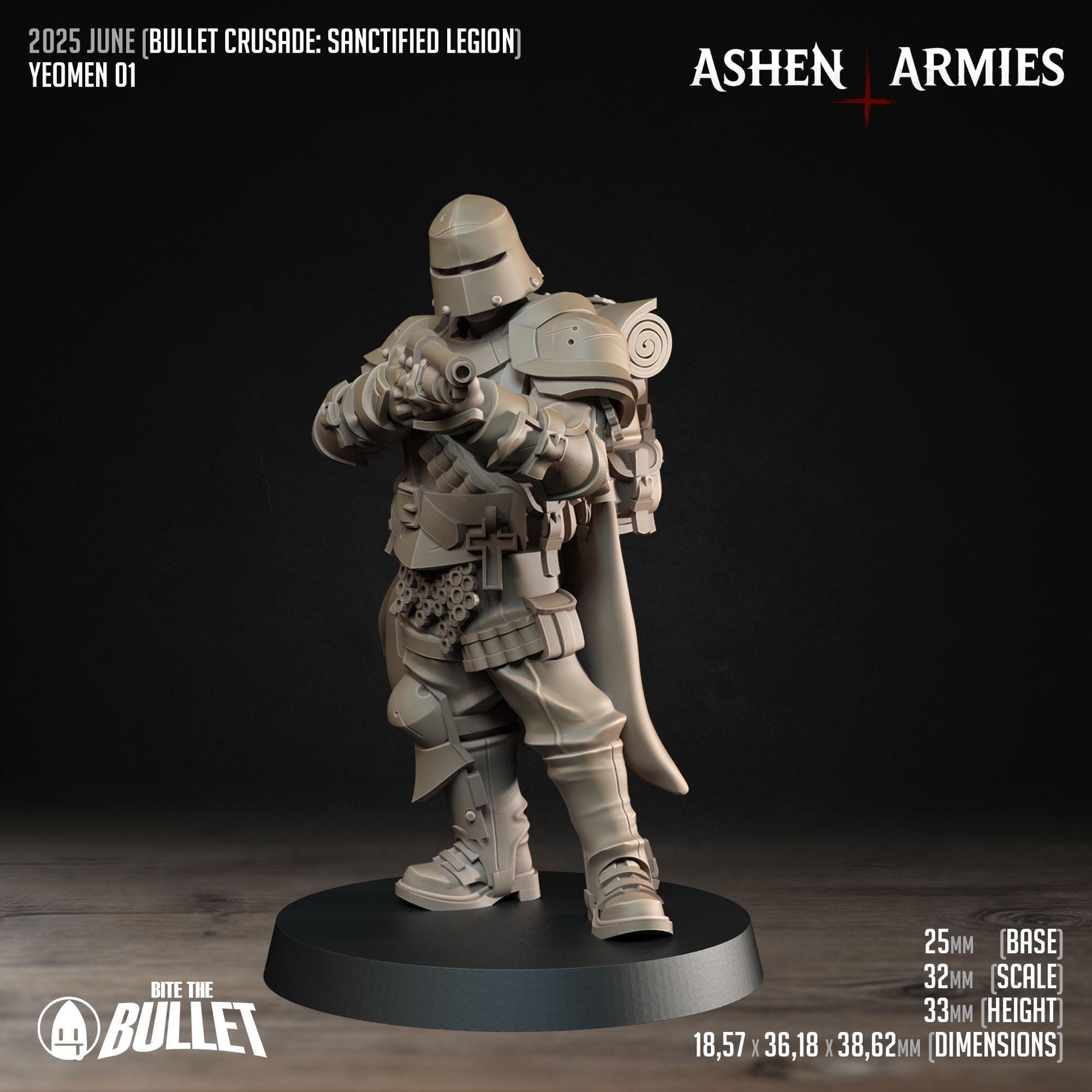 Yeomen | Bullet Crusade: Sanctified Legion | Bite The Bullet | 35mm Scale | Resin Printed Tabletop RPG Miniature Figures