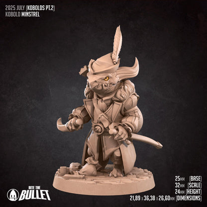 Minstrel | Kobolds Pt. 2 | Bite The Bullet | 35mm Scale | Resin Printed Tabletop RPG Miniature Figures