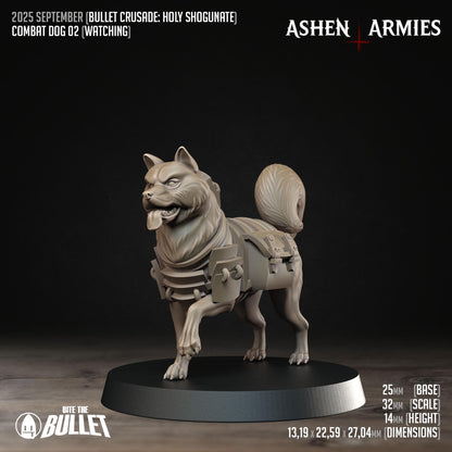 Combat Dogs | Bullet Crusade: Holy Shogunate | Bite The Bullet | 35mm Scale | Resin Printed Tabletop RPG Miniature Figures