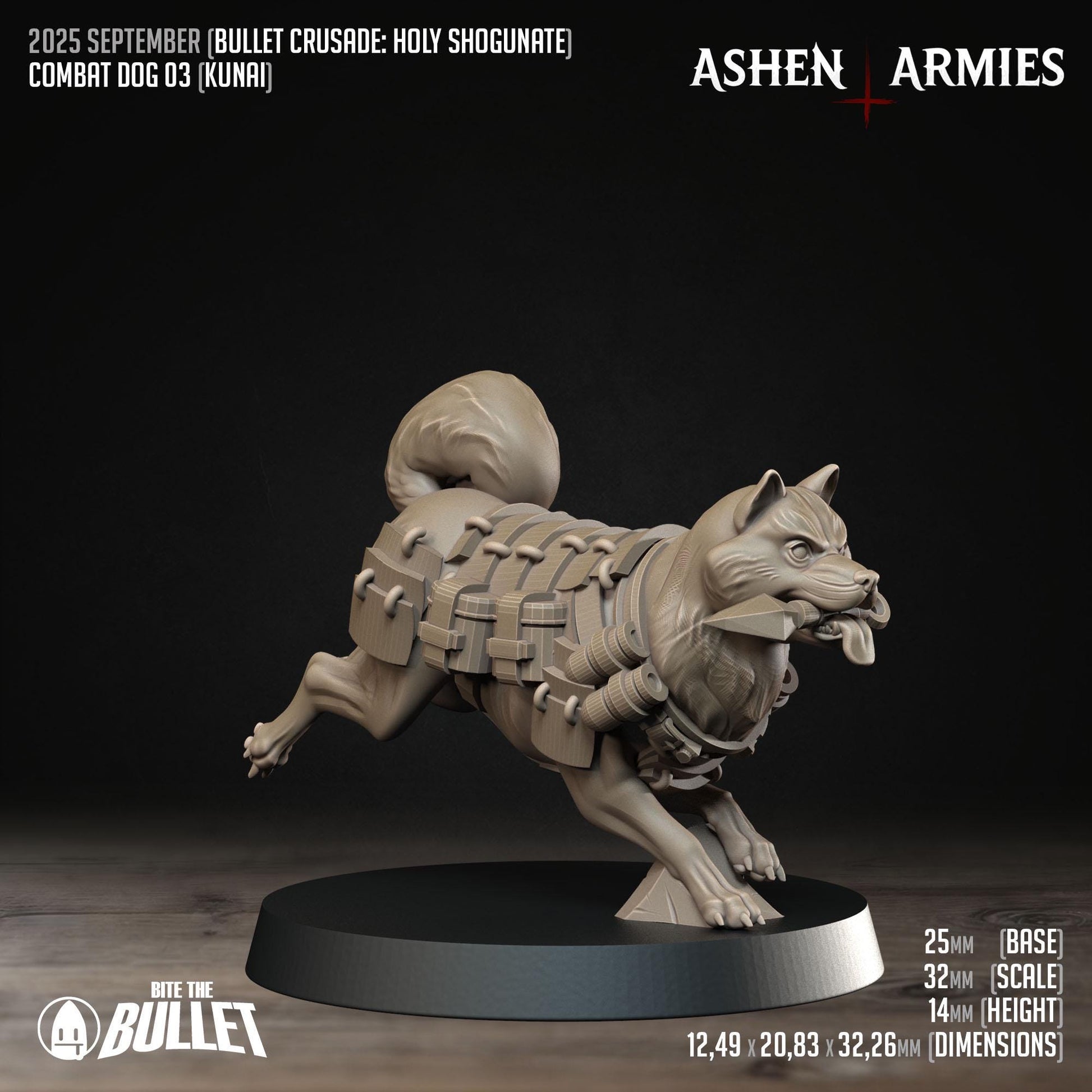 Combat Dogs | Bullet Crusade: Holy Shogunate | Bite The Bullet | 35mm Scale | Resin Printed Tabletop RPG Miniature Figures