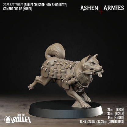 Combat Dogs | Bullet Crusade: Holy Shogunate | Bite The Bullet | 35mm Scale | Resin Printed Tabletop RPG Miniature Figures