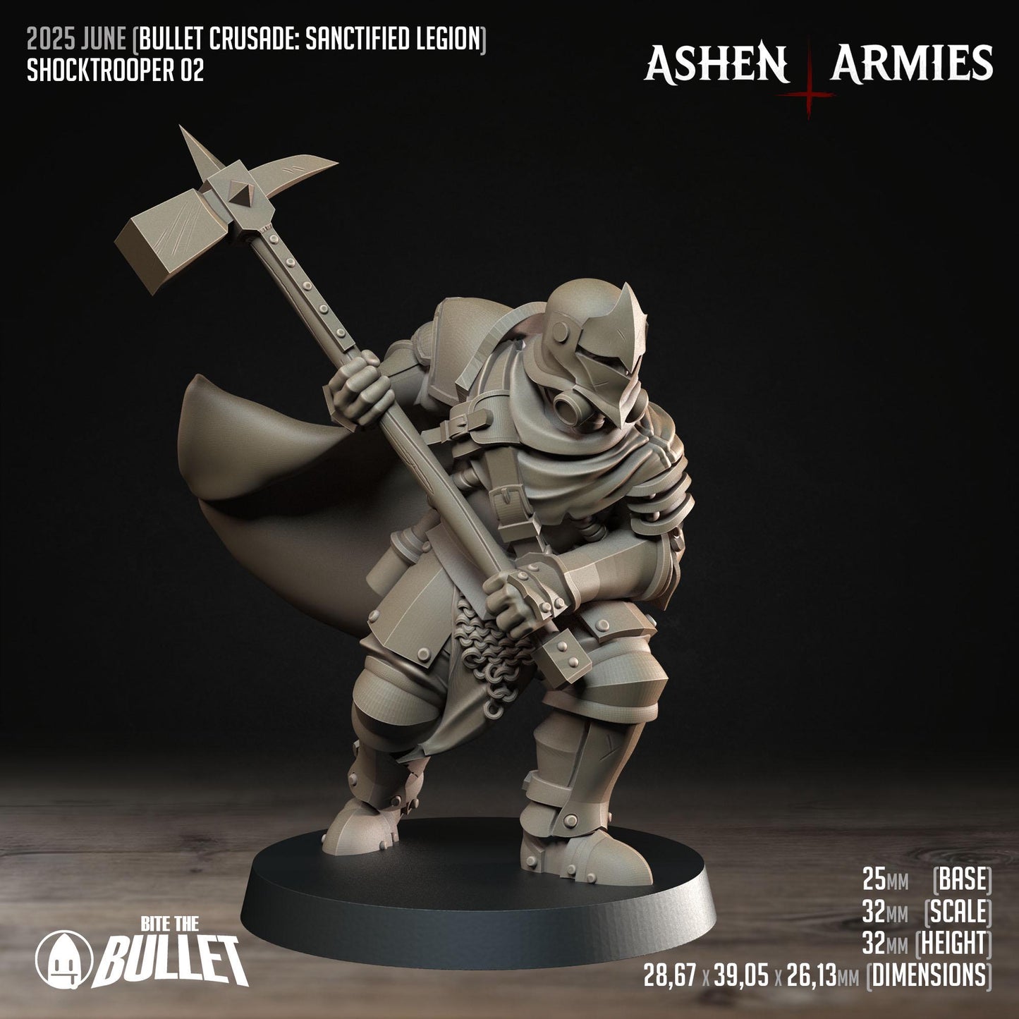 Shocktroopers | Bullet Crusade: Sanctified Legion | Bite The Bullet | 35mm Scale | Resin Printed Tabletop RPG Miniature Figures