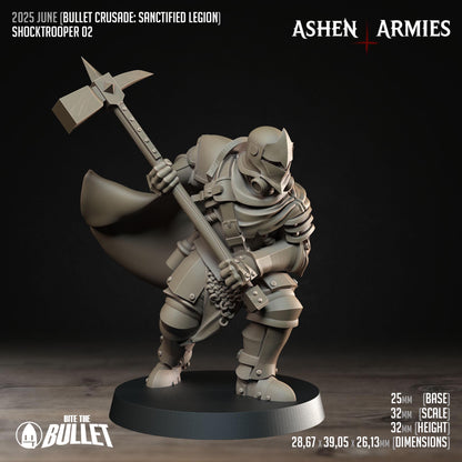 Shocktroopers | Bullet Crusade: Sanctified Legion | Bite The Bullet | 35mm Scale | Resin Printed Tabletop RPG Miniature Figures