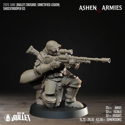 Shocktroopers | Bullet Crusade: Sanctified Legion | Bite The Bullet | 35mm Scale | Resin Printed Tabletop RPG Miniature Figures