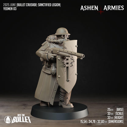 Yeomen | Bullet Crusade: Sanctified Legion | Bite The Bullet | 35mm Scale | Resin Printed Tabletop RPG Miniature Figures
