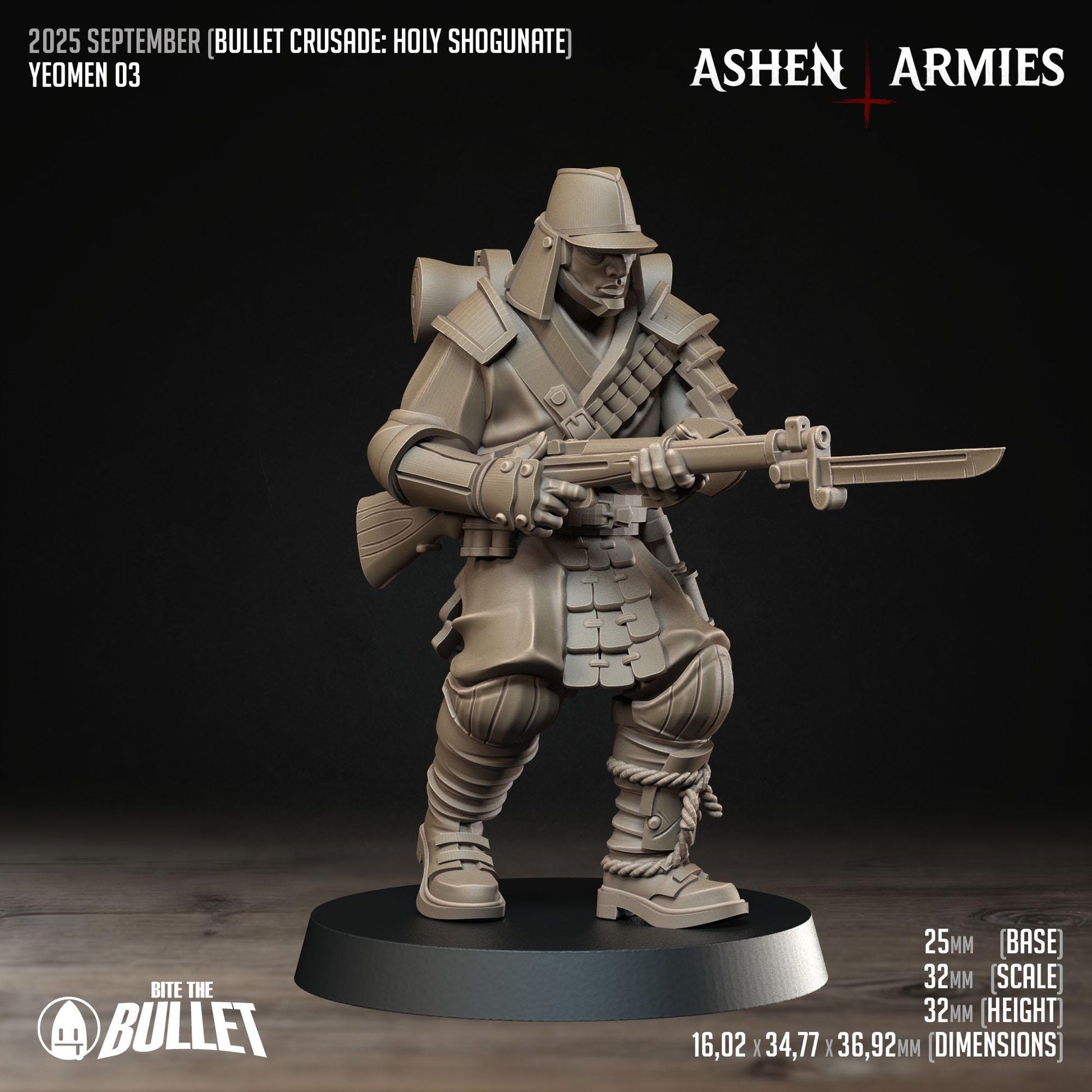 Yeomen | Bullet Crusade: Holy Shogunate | Bite The Bullet | 35mm Scale | Resin Printed Tabletop RPG Miniature Figures