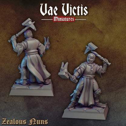 Zealous Nuns Vol. 1 | Vae Victis Miniatures | 32mm Scale Resin Printed Tabletop RPG Figures for Tabletop Roleplaying or Wargaming