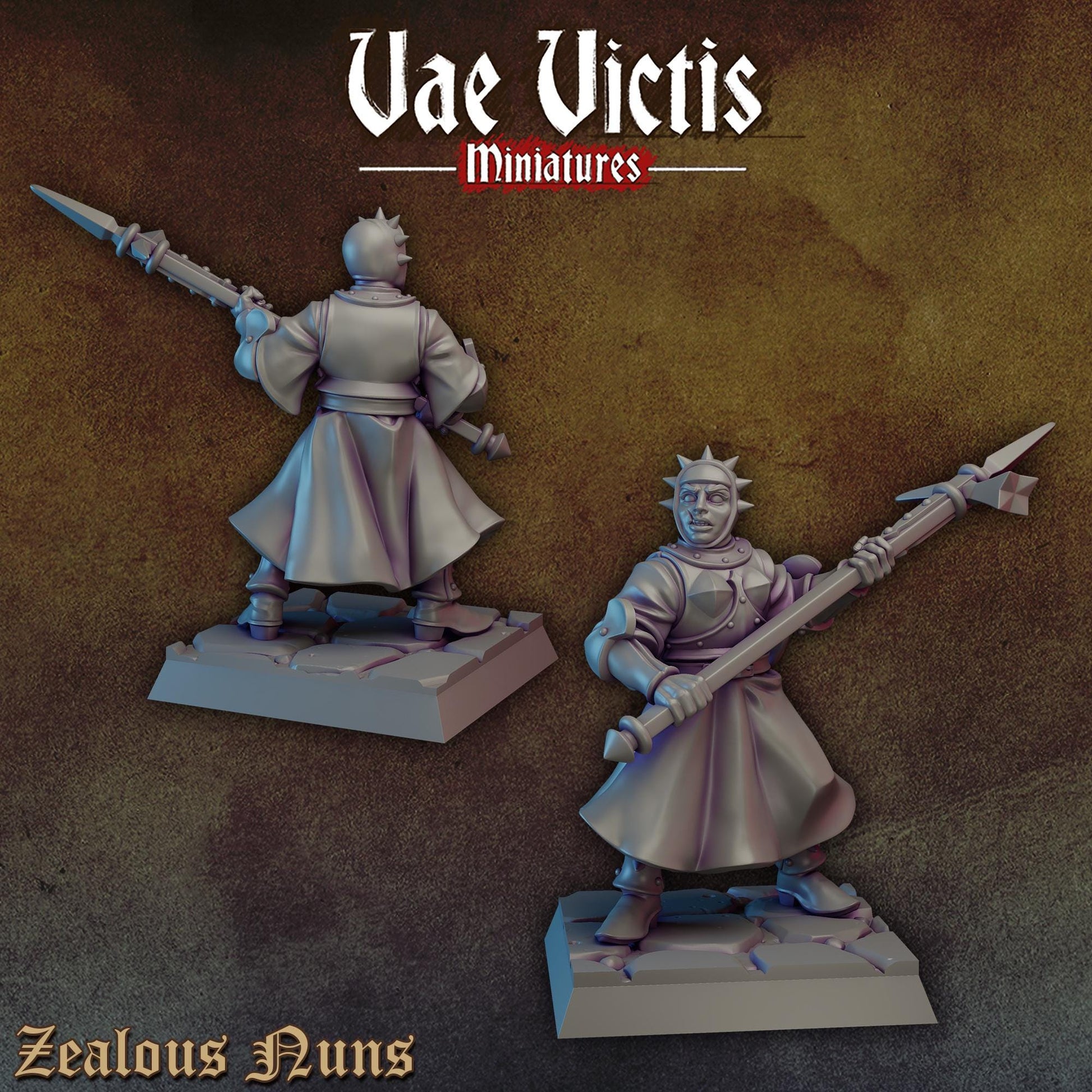 Zealous Nuns Vol. 1 | Vae Victis Miniatures | 32mm Scale Resin Printed Tabletop RPG Figures for Tabletop Roleplaying or Wargaming