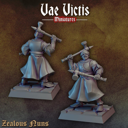 Zealous Nuns Vol. 1 | Vae Victis Miniatures | 32mm Scale Resin Printed Tabletop RPG Figures for Tabletop Roleplaying or Wargaming